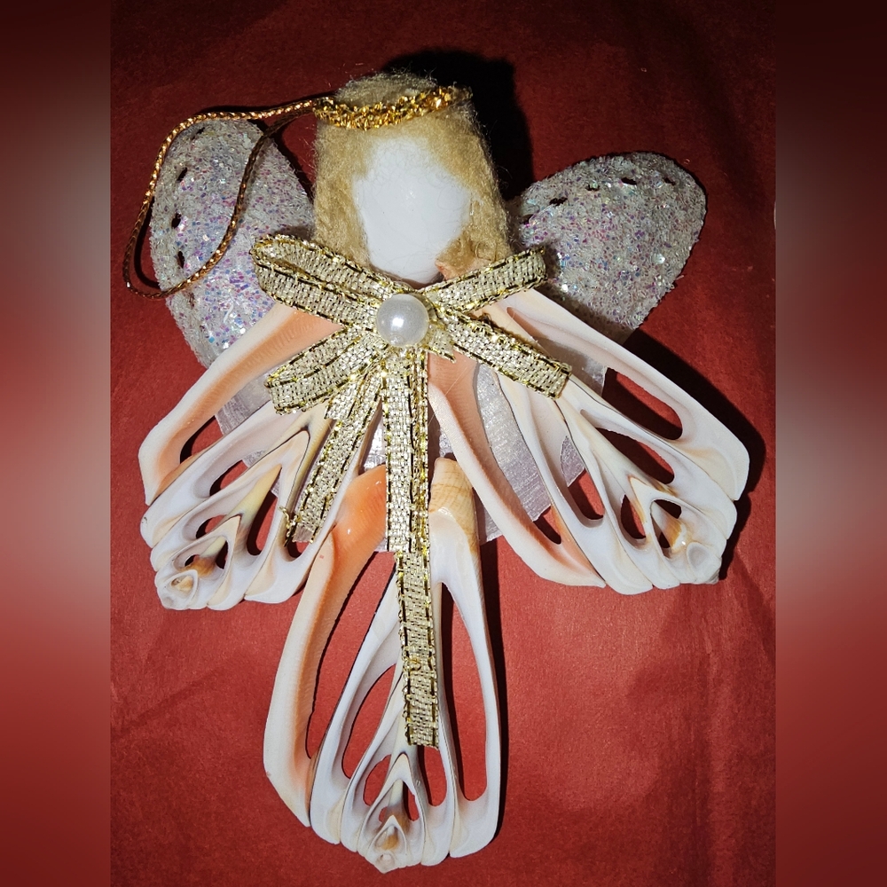 Seashell Folk Art Ornaments Lot Of 10 Beach Ocean Decor Native Angels Phillipine - Picture 14 of 14